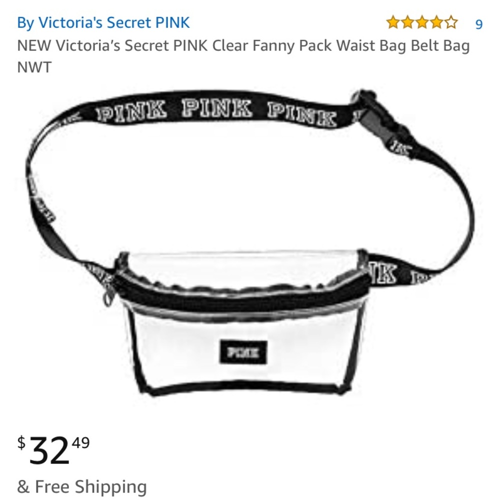 Victoria Secret PINK clear fanny pack